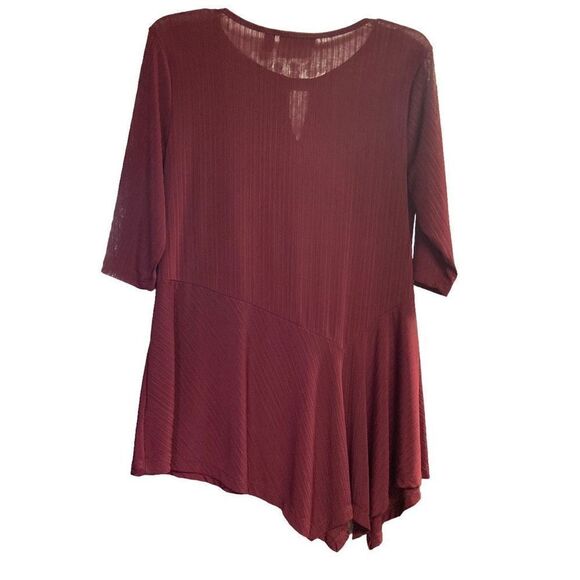 DANA BUCHMAN‎ Women’s Top Size Medium Wine Short Sleeves - Picture 2 of 8